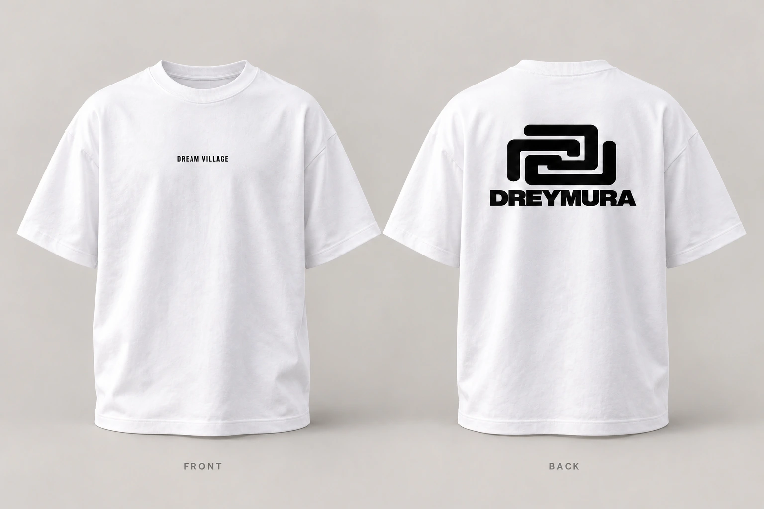 Dream Village T-shirt front and back design visualization